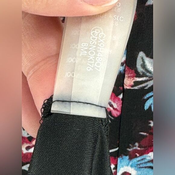 Calvin Klein High Low Faux Wrap Dress- Black Multi- Size 18 W - Picture 7 of 7